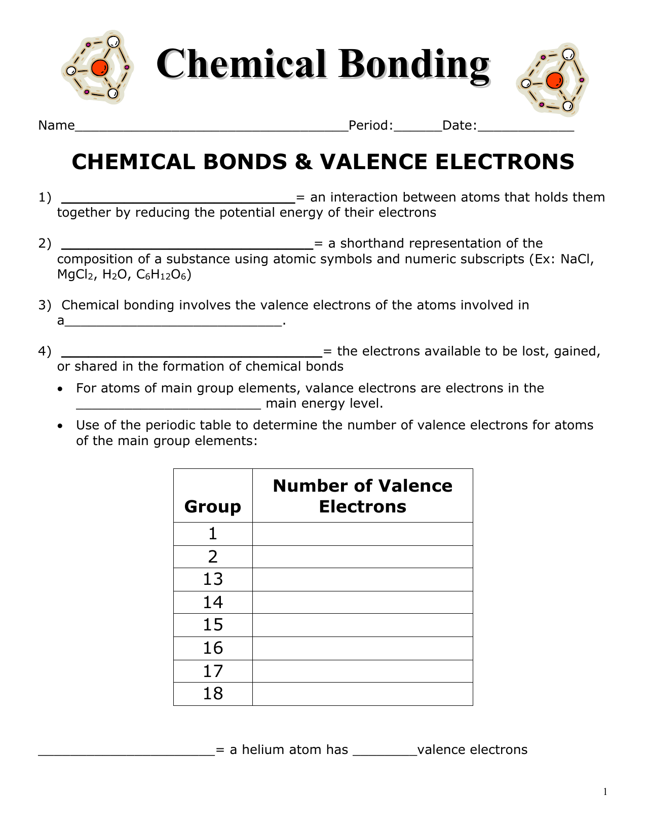 Chemistry Packet Chemical Bonding