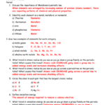 Chemistry Periodic Table Worksheet 2 Answer Key Elcho Table