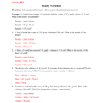 Density Practice Worksheet Answers