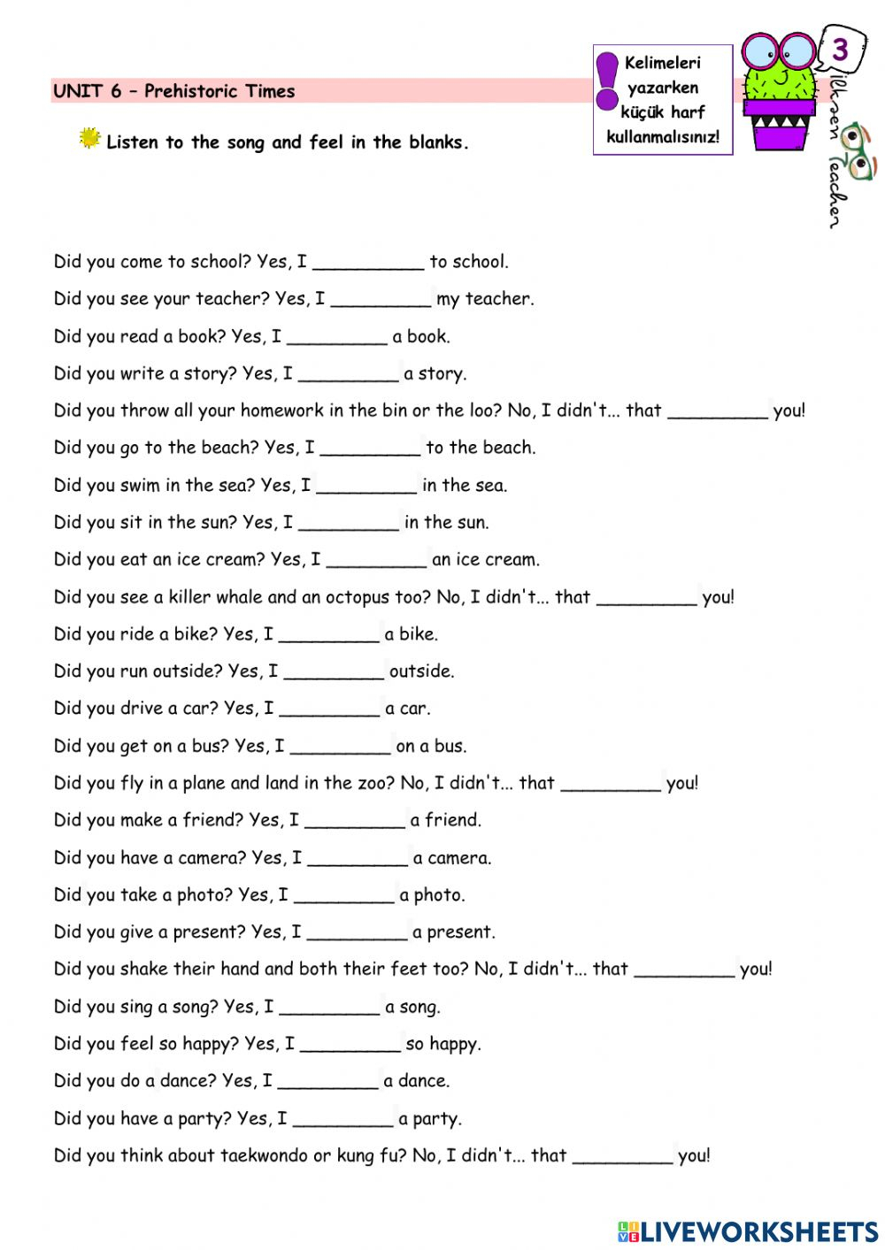 Ejercicio De Unit 6 Worksheet 3