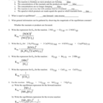 Equilibrium Worksheet Answers SCH4U1 CCVI