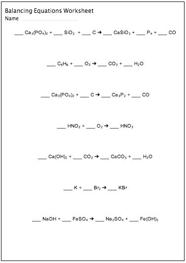 Gcse Chemistry Balancing Equations Questions And Answers Thekidsworksheet