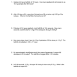 Half life Practice Worksheet