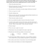 Honors Chemistry Wksht Atomic History And Theory With ANSWERS