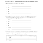 Intermolecular Forces Worksheet