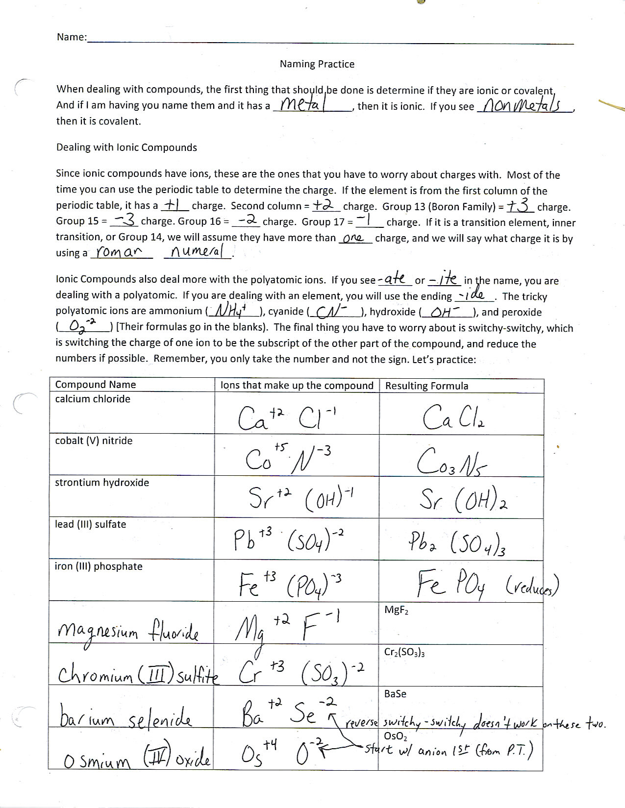 Ionic And Covalent Bond Practice Worksheets Answers