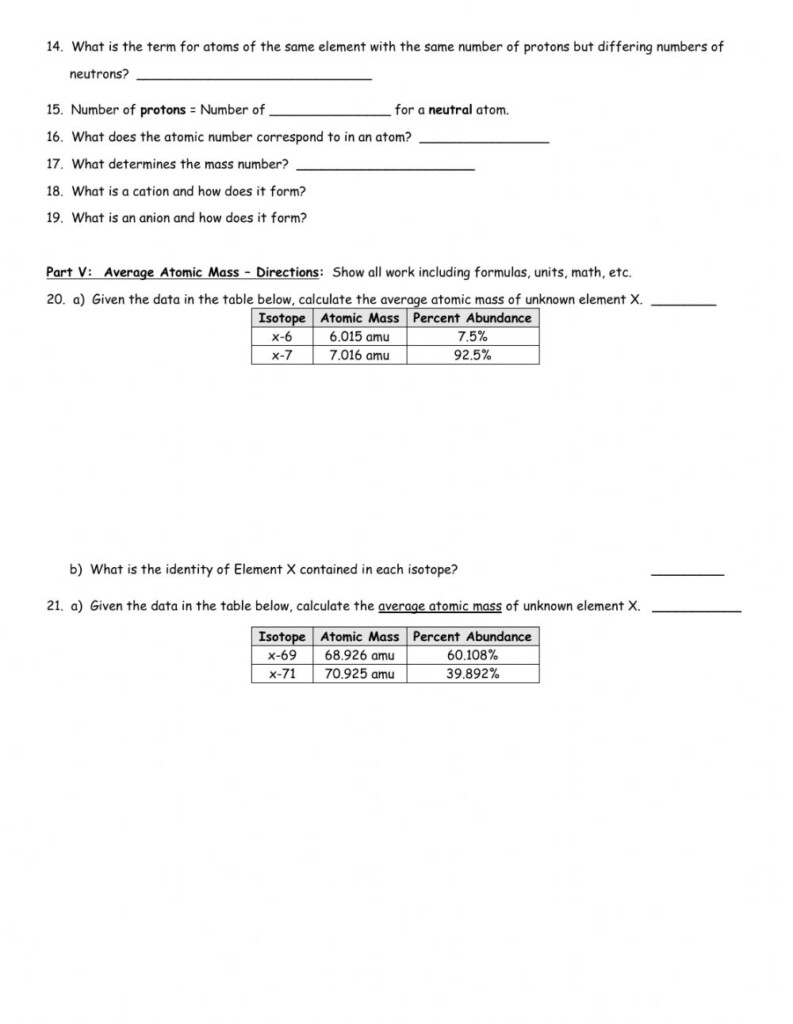 Isotope Review Worksheet Answer Key Tracy Espinosa On Twitter Med 