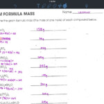 Liakeenerchemistry Gram Formula Mass Worksheet