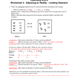 Limiting Reactant Worksheet Limiting Reactants Home Learning