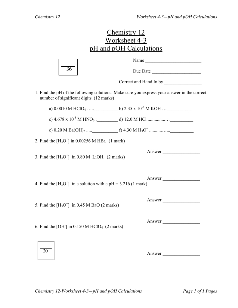 Medexdesign Chemistry 12 Worksheet On Solubility Calculations Answer Key