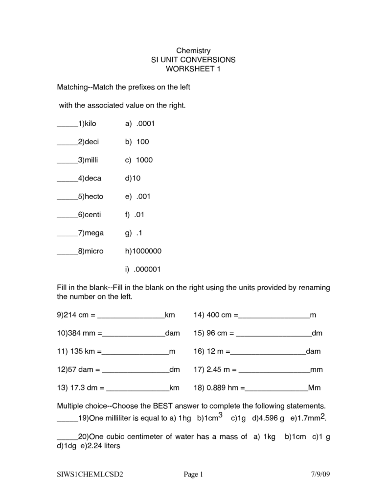  Metric Conversions Worksheet 3 Free Download Qstion co