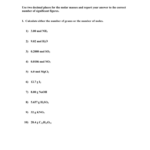 Mole Worksheet