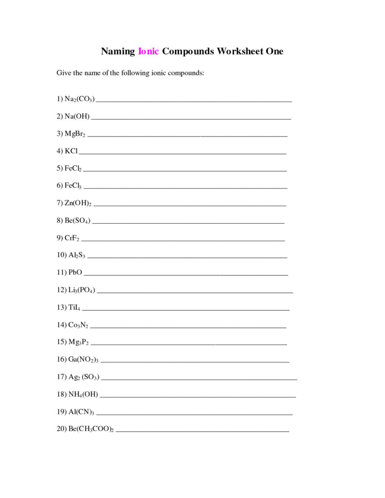 Molecules And Compounds Worksheet