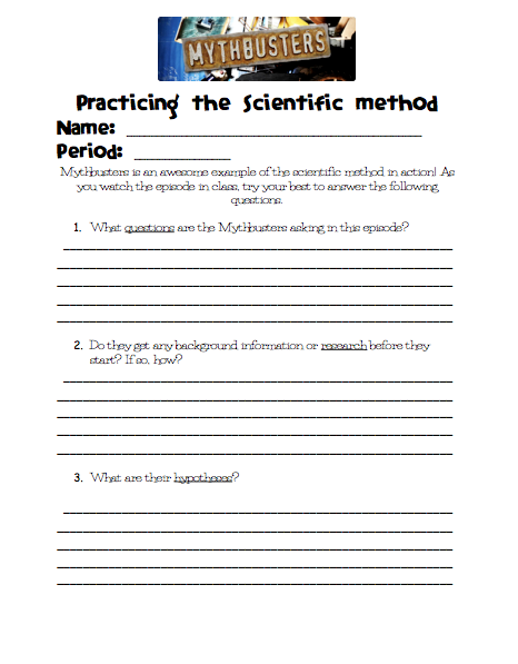 Mythbusters Science Season 1 Episode 1 Worksheet Answers 