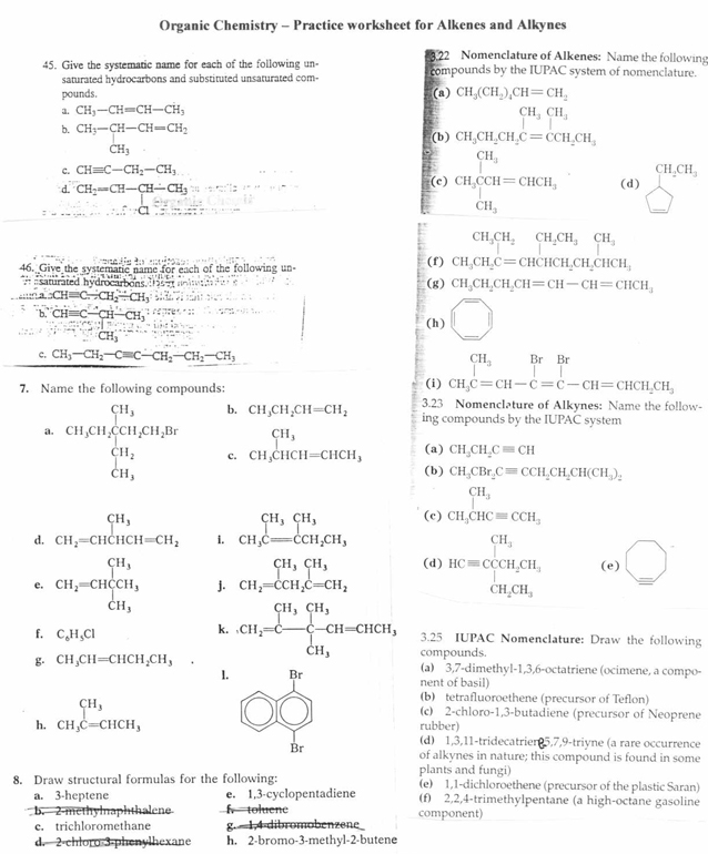 Naming Alkenes Worksheet Answers AlvinMatias2 s Blog