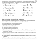 Nuclear Chemistry Worksheet Answer Key Live Worksheet Online
