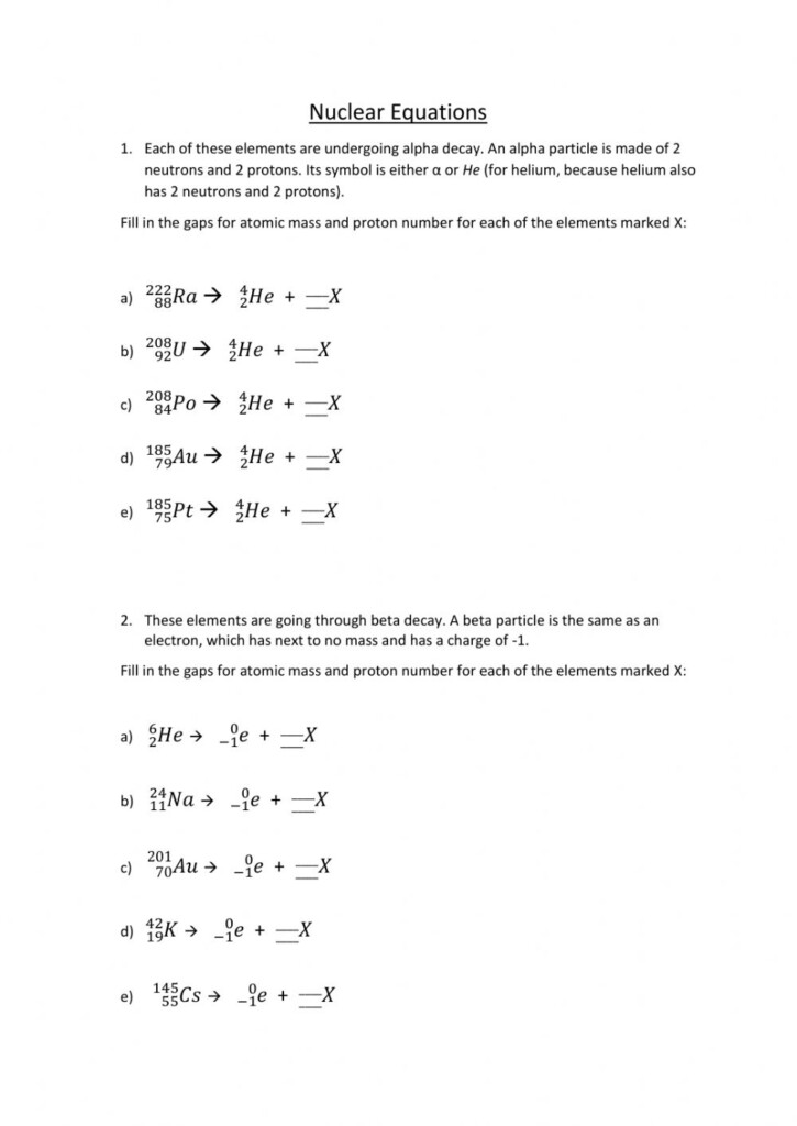 Nuclear Decay Worksheet Answers Key Word Worksheet