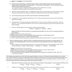 SCH 3U Limiting Reagents And Percent Yield Worksheet Given The