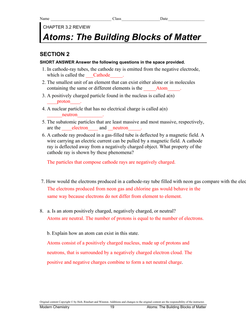 Section 3 2 Review Key