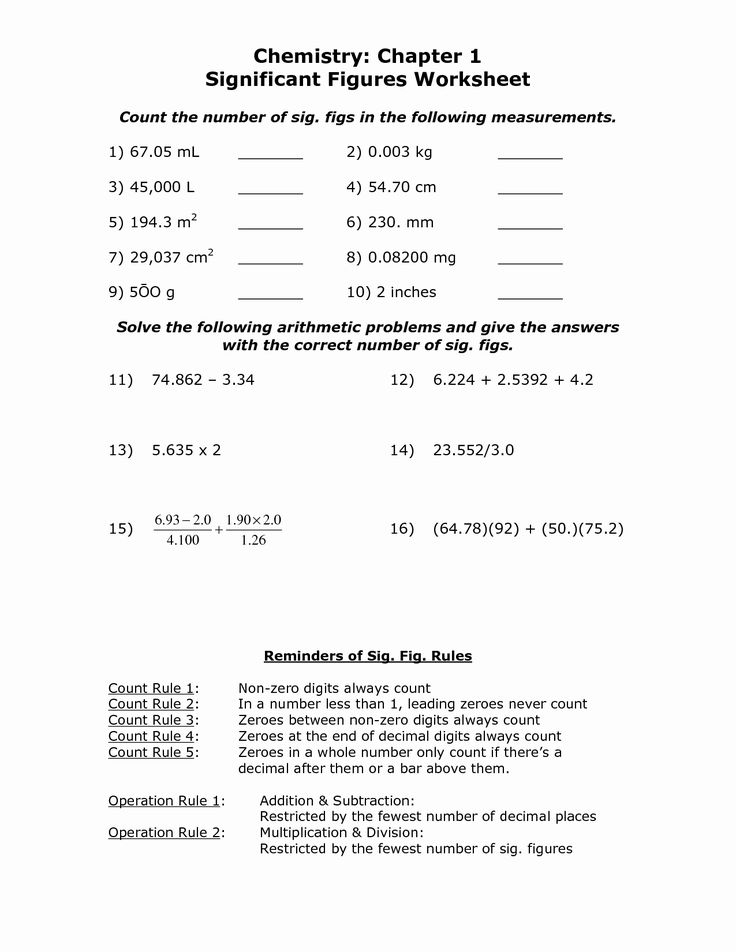 Significant Figures Practice Worksheet Answers Chemistry Try This Sheet