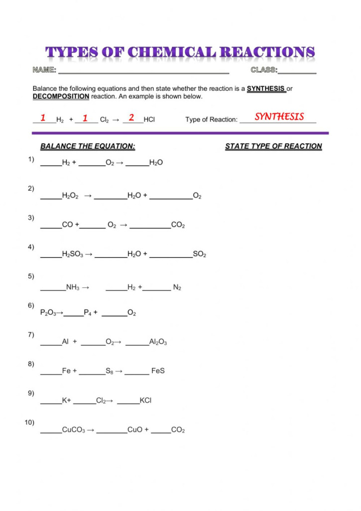 Unbelievable Chemistry Chapter 11 Chemical Reactions Test Answer Key 