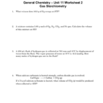 Unit 11 Worksheet 2 General Chemistry Gas Stoichiometry